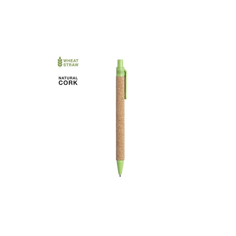 Stylo Éco-responsable Personnalisé pour Cadeau d'Entreprise - Yarden Matières : liège Couleurs : vert objet promotionnel éco-res