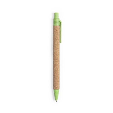 Stylo Éco-responsable Personnalisé pour Cadeau d'Entreprise - Yarden Matières : liège Couleurs : vert marquage couleur éclatante
