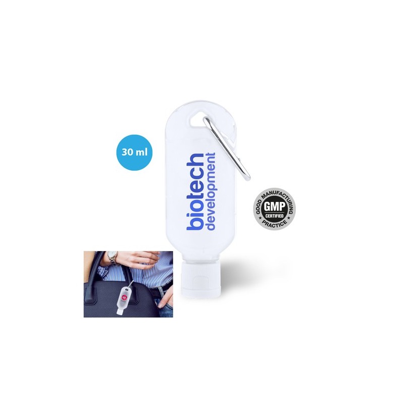 Gel Hydroalcoolique Antibactérien 100ml - Lidem Couleurs : blanc personnalisable avec votre logo