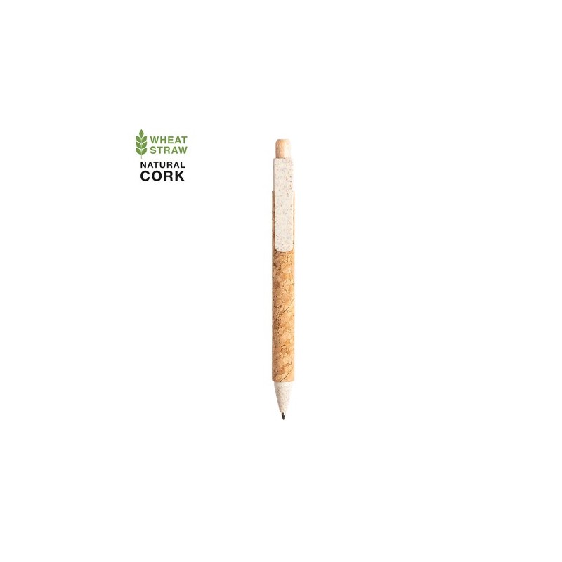 Stylo Éco-responsable Personnalisé Clover Matières : liège Couleurs : naturel cadeau entreprise pas cher