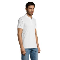 Polo personnalisé homme en polycoton 200g - PRIME MEN Matières : PET Taille textile : 3XL Couleurs : blanc cadeau affaires éléga