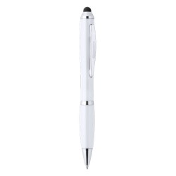 Stylo Multifonction Personnalisé Coloré Stylet Bille Zeril Couleurs : blanc impression logo haute qualité