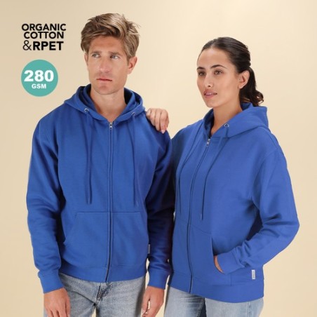 Sweat-Shirt à Capuche Éco-responsable avec Crémaillère Adulte Walder Matières : coton organique Taille textile : XS Couleurs : r