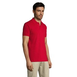 Polo personnalisé homme en polycoton 200g - PRIME MEN Matières : PET Taille textile : M Couleurs : rouge impression logo haute q