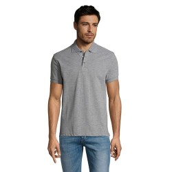 Polo personnalisé homme en polycoton 200g - PRIME MEN Matières : PET Taille textile : 3XL Couleurs : gris chiné livraison expres