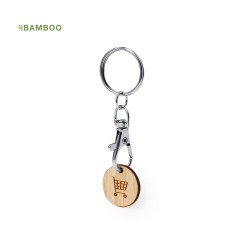 Porte-Clés Éco-responsable et Pratique Personnalisé Monnaie Inoki Matières : bambou