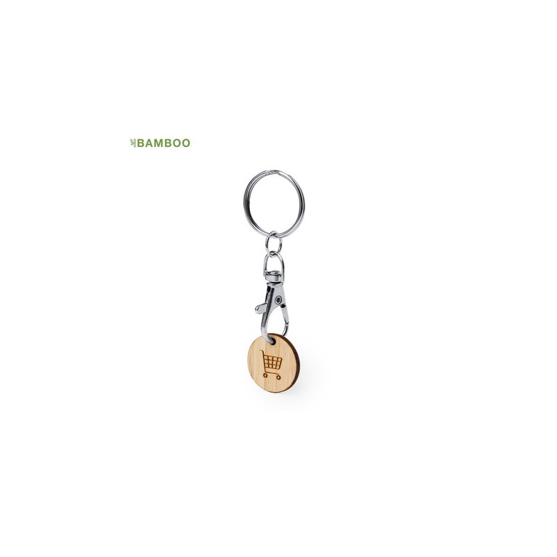 Porte-Clés Éco-responsable et Pratique Personnalisé Monnaie Inoki Matières : bambou