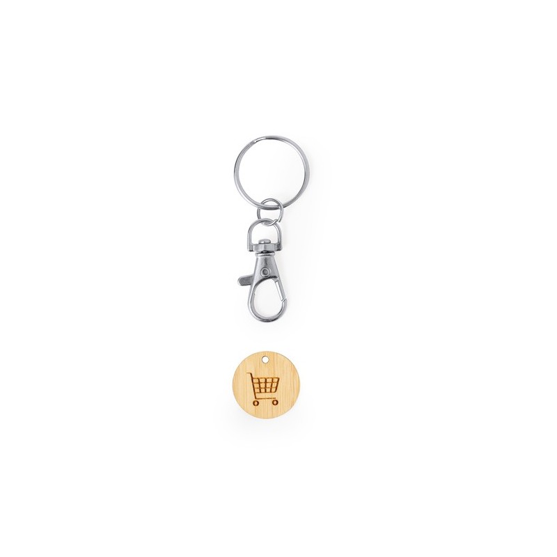Porte-Clés Éco-responsable et Pratique Personnalisé Monnaie Inoki Matières : bambou personnalisable avec votre logo