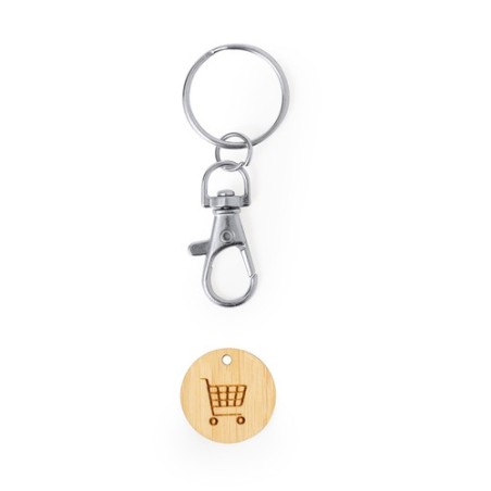 Porte-Clés Éco-responsable et Pratique Personnalisé Monnaie Inoki Matières : bambou personnalisable avec votre logo