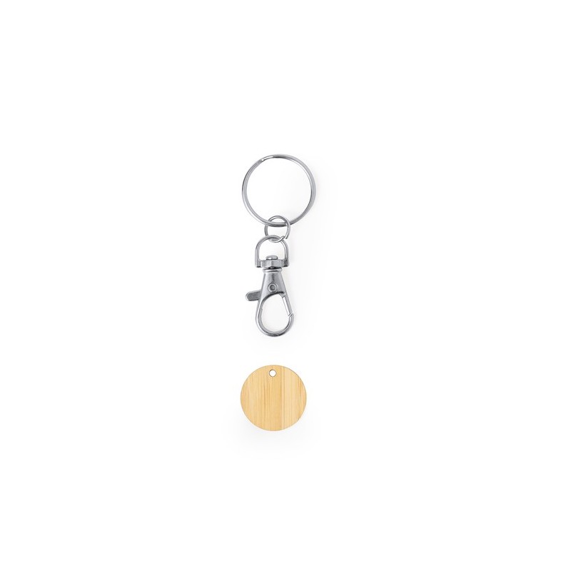 Porte-Clés Éco-responsable et Pratique Personnalisé Monnaie Inoki Matières : bambou goodies publicitaire événementiel