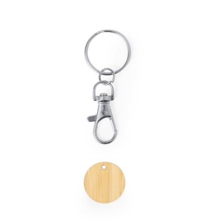 Porte-Clés Éco-responsable et Pratique Personnalisé Monnaie Inoki Matières : bambou goodies publicitaire événementiel