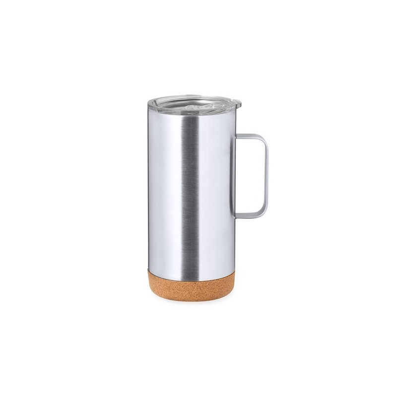 Tasse Isotherme Éco-responsable Personnalisée Thermique - Frilan Matières : liège Couleurs : argenté
