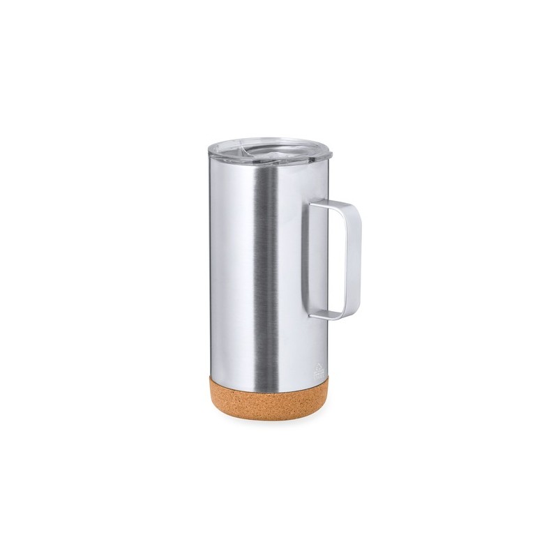 Tasse Isotherme Éco-responsable Personnalisée Thermique - Frilan Matières : liège Couleurs : argenté cadeau entreprise pas cher