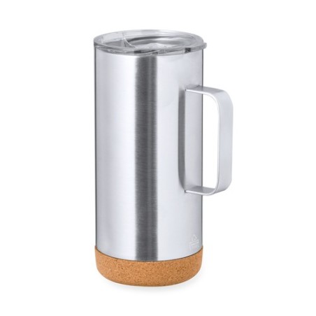 Tasse Isotherme Éco-responsable Personnalisée Thermique - Frilan Matières : liège Couleurs : argenté cadeau entreprise pas cher