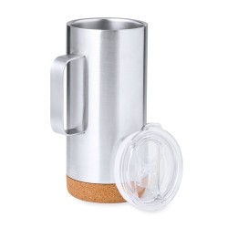Tasse Isotherme Éco-responsable Personnalisée Thermique - Frilan Matières : liège Couleurs : argenté impression haute définition
