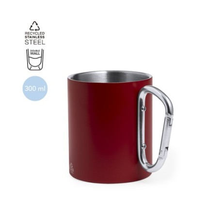 Tasse Personnalisable en Acier Inox Recyclé Lecrer Couleurs : rouge Matières : acier inoxydable recyclé cadeau collaborateur pre