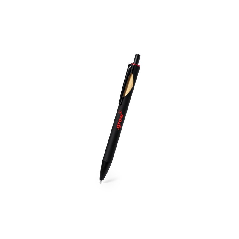 Stylo Publicitaire Personnalisé de 20 cm - Piklam Matières : bambou Couleurs : rouge cadeau collaborateur premium