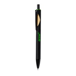 Stylo Publicitaire Personnalisé de 20 cm - Piklam Matières : bambou Couleurs : argenté cadeau affaires élégant