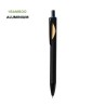 Stylo Publicitaire Personnalisé de 20 cm - Piklam Matières : bambou Couleurs : bleu marquage laser ultra précis