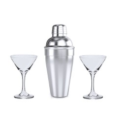 Set d'Accessoires de Bar Cocktail Personnalisés Élégants Cefiro Couleurs : argenté