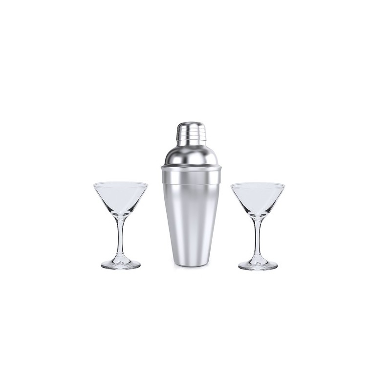 Set d'Accessoires de Bar Cocktail Personnalisés Élégants Cefiro Couleurs : argenté