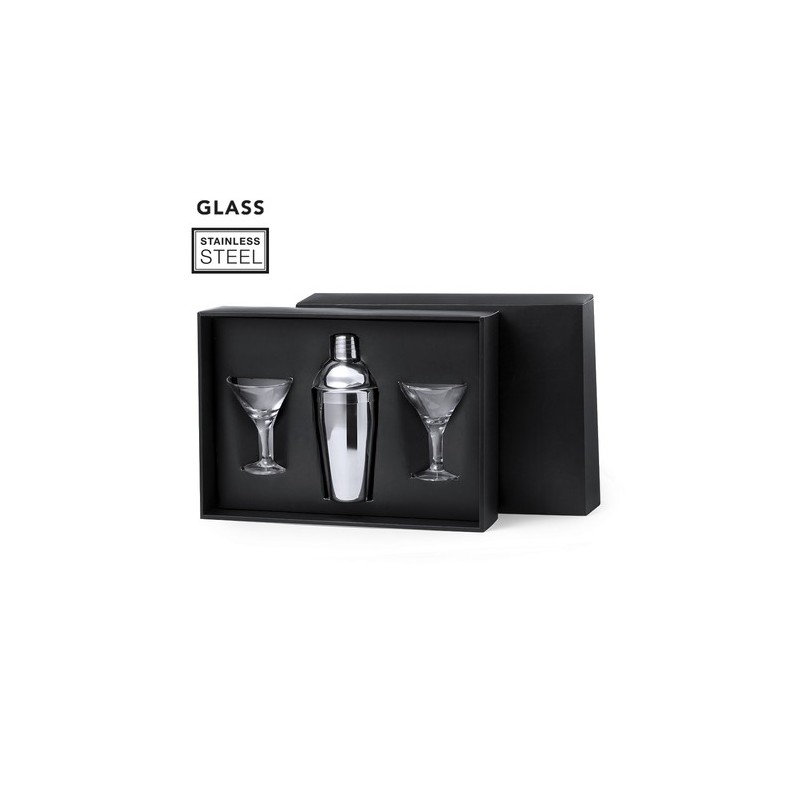 Set d'Accessoires de Bar Cocktail Personnalisés Élégants Cefiro Couleurs : argenté personnalisable avec votre logo