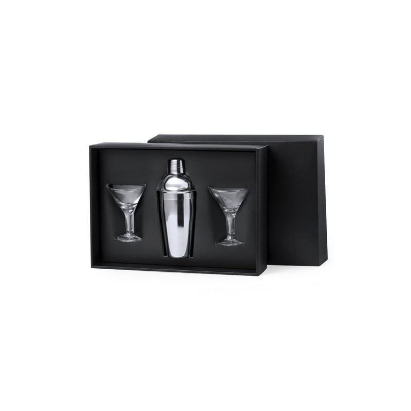 Set d'Accessoires de Bar Cocktail Personnalisés Élégants Cefiro Couleurs : argenté cadeau entreprise pas cher