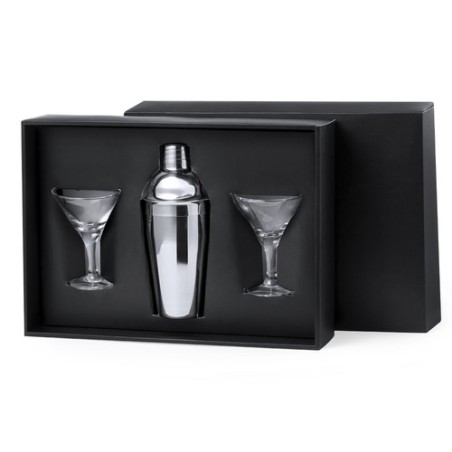 Set d'Accessoires de Bar Cocktail Personnalisés Élégants Cefiro Couleurs : argenté cadeau entreprise pas cher