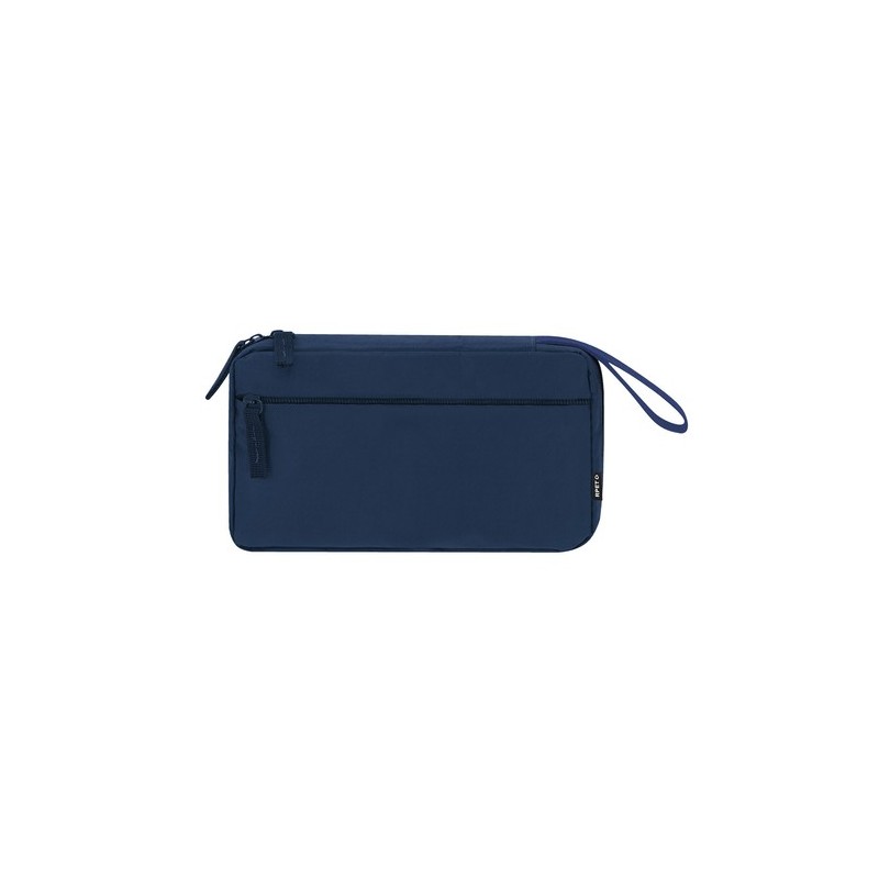 Trousse organisatrice personnalisée pas cher - Saldrick Matières : PET recyclé Couleurs : bleu marine personnalisable avec votre