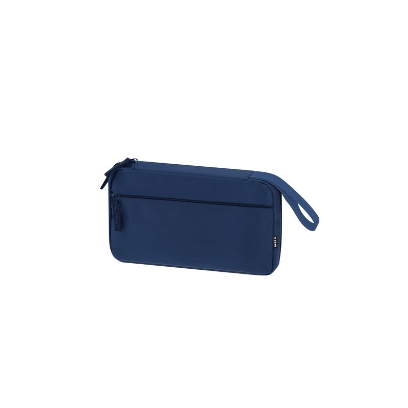 Trousse organisatrice personnalisée pas cher - Saldrick Matières : PET recyclé Couleurs : bleu marine cadeau client original