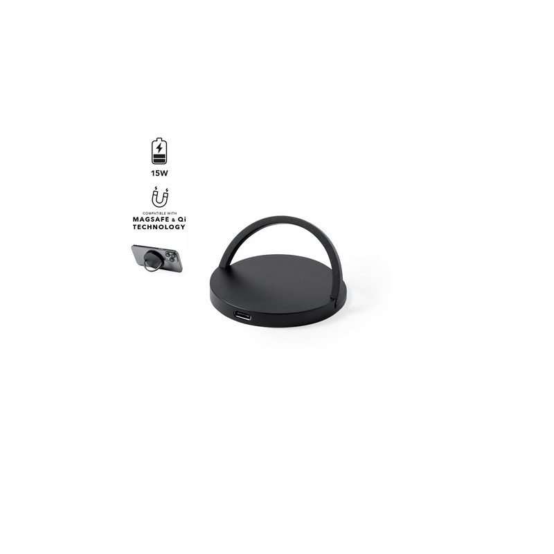Chargeur Sans Fil Personnalisable 15W Éco-responsable Bellmer Matières : aluminium Couleurs : blanc goodies publicitaire événeme