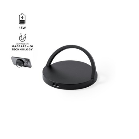 Chargeur Sans Fil Personnalisable 15W Éco-responsable Bellmer Matières : aluminium Couleurs : blanc goodies publicitaire événeme