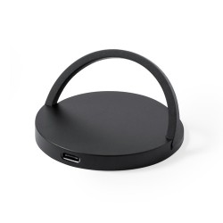 Chargeur Sans Fil Personnalisable 15W Éco-responsable Bellmer Matières : aluminium Couleurs : noir livraison express 24h 48h