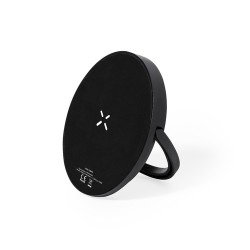 Chargeur Sans Fil Personnalisable 15W Éco-responsable Bellmer Matières : aluminium Couleurs : noir impression logo haute qualité