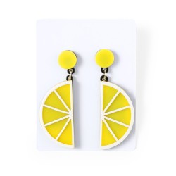 Boucles d'Oreille Personnalisées Colorées et Uniques Kely pas cher Matières : acrylique Couleurs : jaune citron