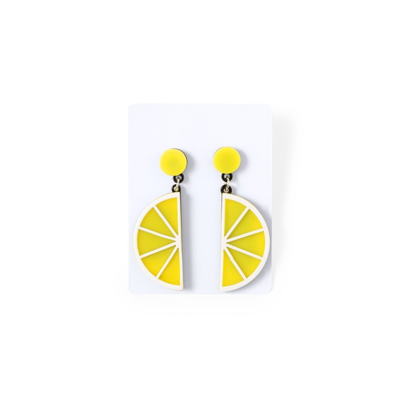 Boucles d'Oreille Personnalisées Colorées et Uniques Kely pas cher Matières : acrylique Couleurs : jaune citron