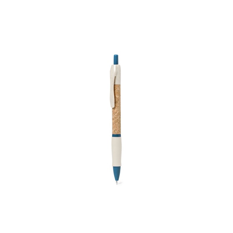 Stylo Éco-responsable Personnalisé pour votre Entreprise - Ankor Matières : liège Couleurs : noir marquage couleur éclatante