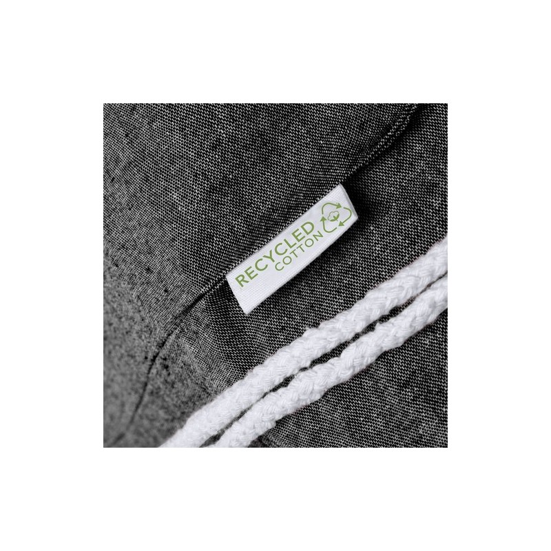 Sac à Linge Éco-responsable en Coton Recyclé Personnalisé Pas Cher - Balluchon Bandam Matières : coton recyclé Couleurs : noir p