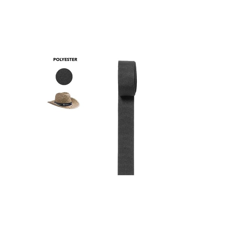Ruban Publicitaire Éco-responsable pour Chapeau Hicoband Matières : polyester Couleurs : noir cadeau collaborateur premium