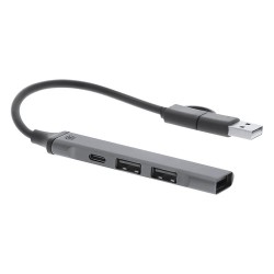 Port USB personnalisé pas cher Konery Matières : aluminium recyclé  Couleurs : argenté impression haute définition