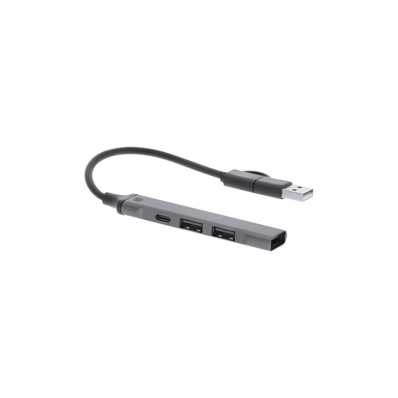 Port USB personnalisé pas cher Konery Matières : aluminium recyclé  Couleurs : argenté impression haute définition