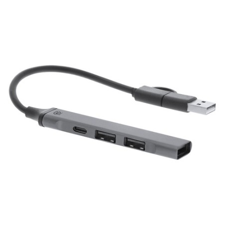 Port USB personnalisé pas cher Konery Matières : aluminium recyclé  Couleurs : argenté impression haute définition