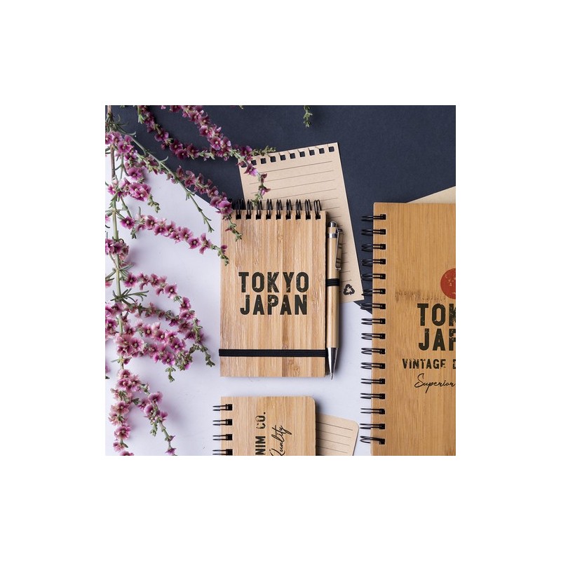 Cahier Éco-responsable Élégant Personnalisé à Prix Abordable Tumiz Matières : bambou objet promotionnel éco-responsable