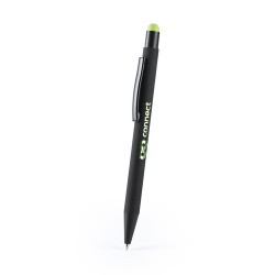 Stylet Bille Élégant Publicitaire Yaret Matières : caoutchouc Couleurs : vert impression logo haute qualité