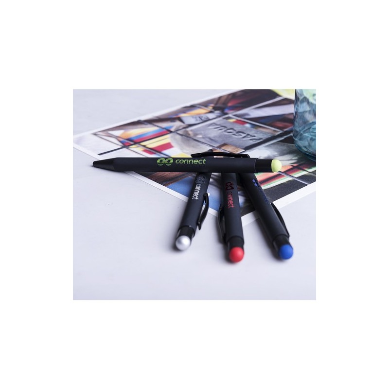 Stylet Bille Élégant Publicitaire Yaret Matières : caoutchouc Couleurs : bleu goodies personnalisé en stock