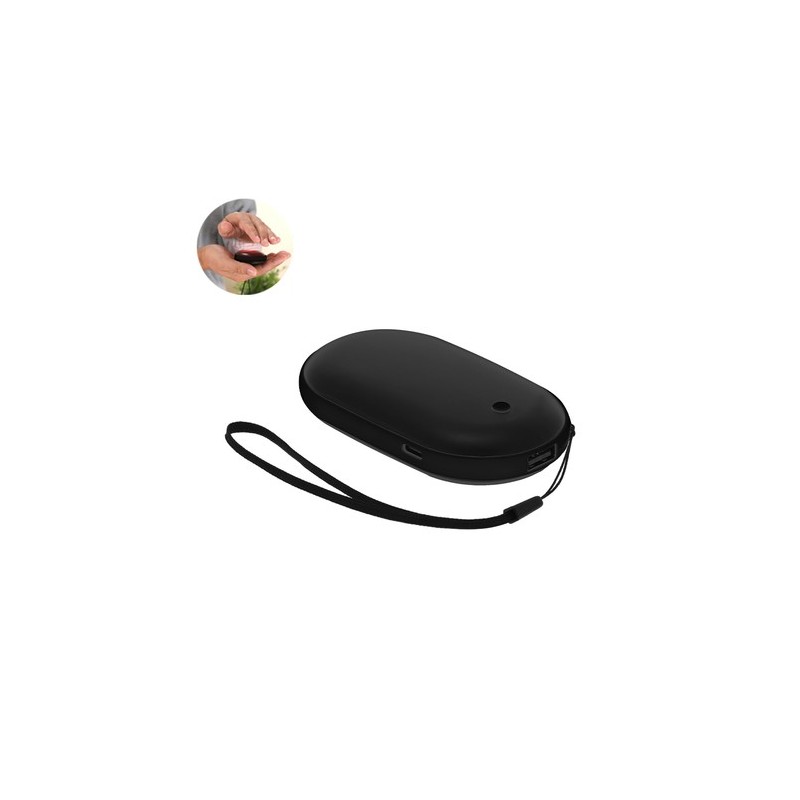 Power Bank Éco-responsable Chauffe-Mains Personnalisé Geax Matières : aluminium Couleurs : noir personnalisable avec votre logo