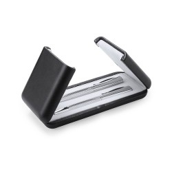 Set de stylos élégants et pratiques personnalisés Darius pas cher Matières : métal Couleurs : argenté 2