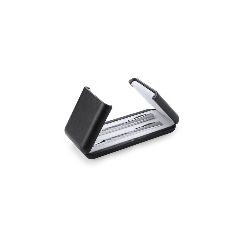 Set de stylos élégants et pratiques personnalisés Darius pas cher Matières : métal Couleurs : argenté personnalisable avec votre