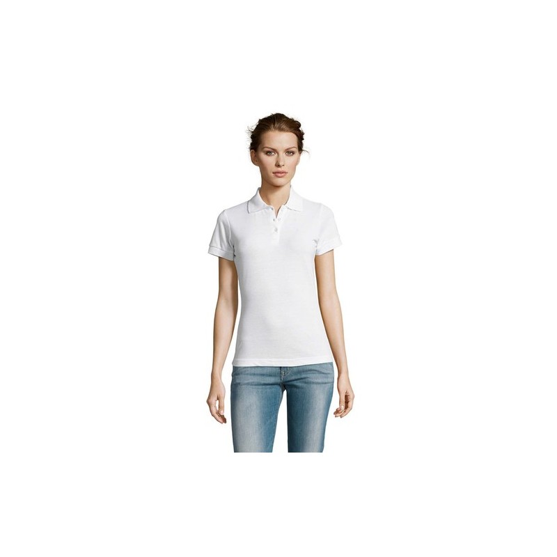 Polo polycoton personnalisé pour femme - PRIME Matières : PET Taille textile : 3XL Couleurs : blanc goodies publicitaire événeme