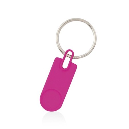 Porte-clés personnalisable idéal - Harper Matières : métal Couleurs : fuchsia